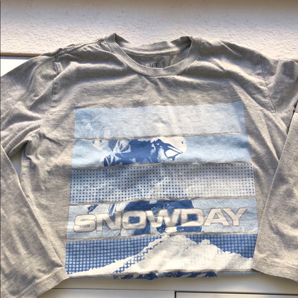 Snow day long sleeve shirt- boys large